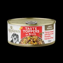 Applaws Dog Taste Toppers Chicken Beef Veg Broth 156g