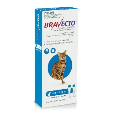 Bravecto Spot On Cats Blue 2.8 to 6.25kg 2 Pack