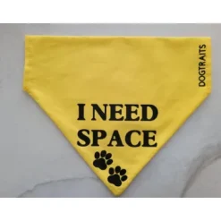Dog Traits Bandana Yellow ‘I Need Space’