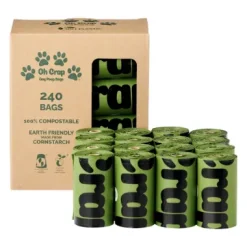 Oh Crap - Non Plastic Poop Bag 240 Bags - 15 Per Roll