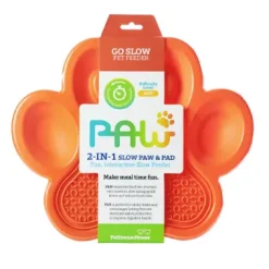 Paw 2-in-1 Slow Feeder Bowl & Lick Pad Combo Orange