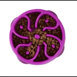 Slow Feeder Bowl Purple Flower Large